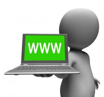 Www Laptop And Character Shows Online Internet Web Or Net