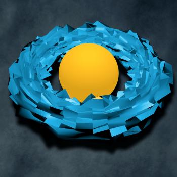 Yellow Ball with Blue Circle