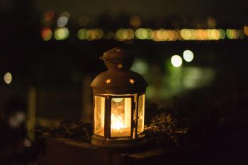 Yellow Lantern during Night