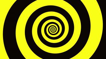 Yellow & Black spiral Optical illusion illustration, abstract ...