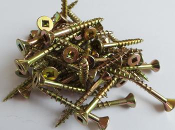 100 Robertson Countersunk Lo Root Yellow Zinc Screws 4.2×50 | Square ...