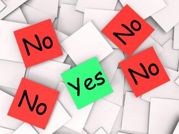 Yes No Post-It Notes Mean Positive Or Declining