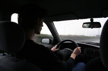 Young man driving