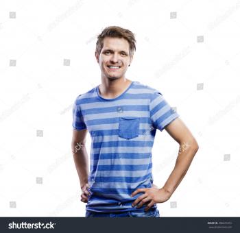 Stylish Handsome Young Man Posing Studio Stock Photo (Royalty Free ...
