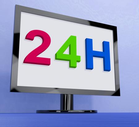 24h On Monitor Shows All Day Service Online