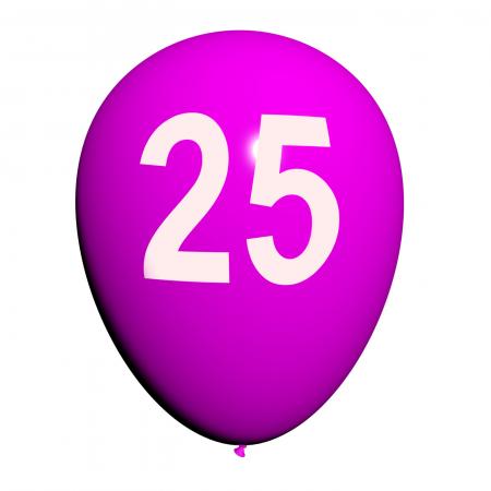 25 Balloon Shows Twenty-fifth Happy Birthday Celebration