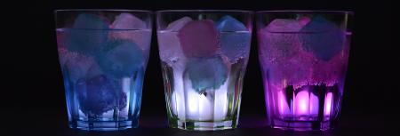 3 Lighted Clear Drinking Glass With Beverage