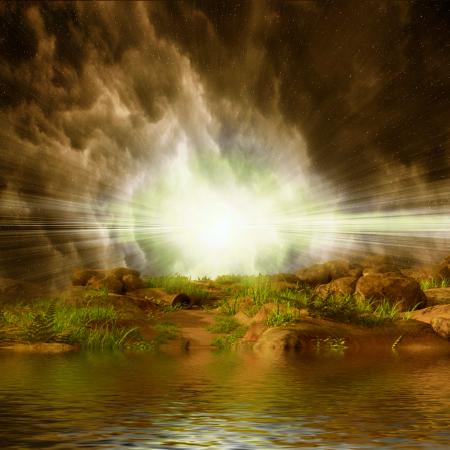 3D Landscape - Bright Light by the Waterfront