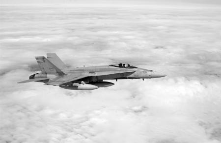 A CF-18 en route to Ottawa to celebrate the 60th anniversary of D-Day.