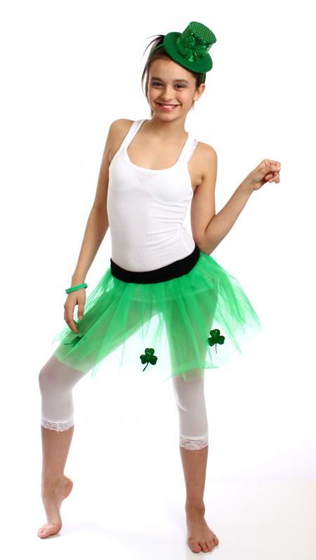 A girl dressed for Saint Patrick's Day