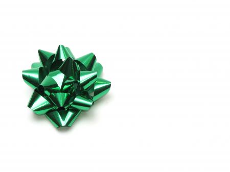 A green bow isolated