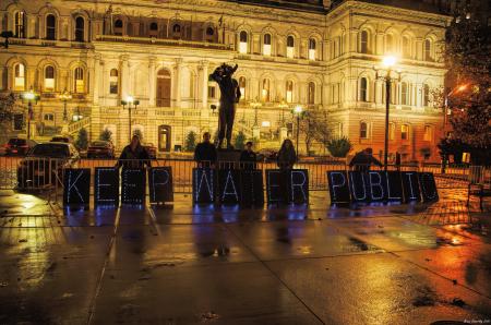 A illumination protest for water in Baltimore