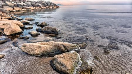 A very calm and cold Lake Ontario