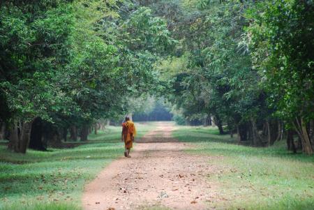 A walking monk