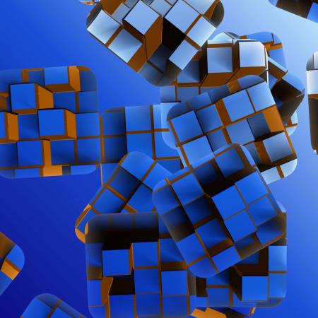 Abstract Blue Box 3D Background