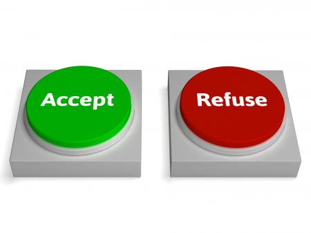 Accept Refuse Buttons Shows Accepted Or Refused