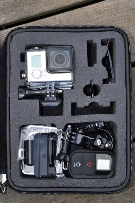 Action camera in a case