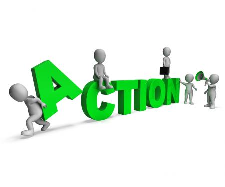 Action Characters Shows Motivated Proactive Or Activity