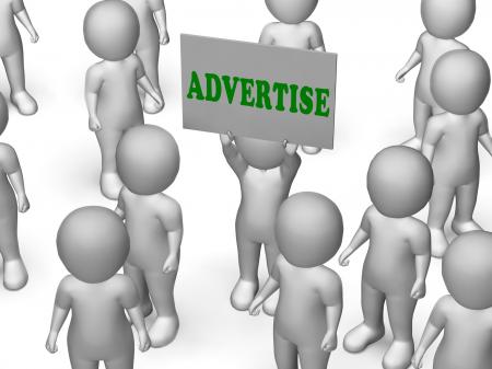 Advertise Board Character Means Marketing Strategy Or Business Adverti