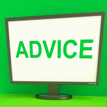 Advice Screen Means Guidance Advise Recommend Or Suggest