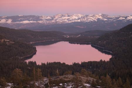 Aerial Photography of Lake Surrounded by Trees during Golden Hour