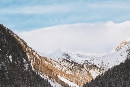 Aerial Photography of Snowy Mountain