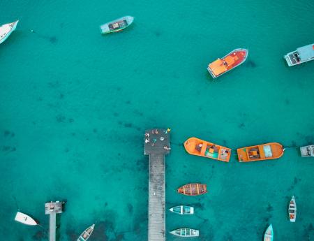 Aerial View of Boat Dock