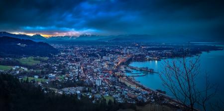 Aerial View of City at Night