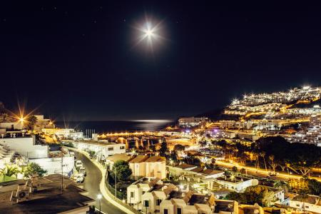 Aerial View of City at Night