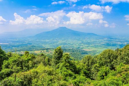 Aerial View of Mountain Under the Blue Sky