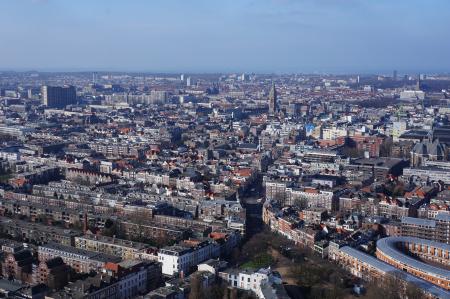 Aerial View of the City Under Blue and White Cloudy Sky