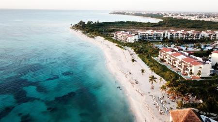 Aerial View of White Sand Beach