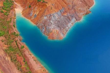 Aerial View Photography of Brown Island