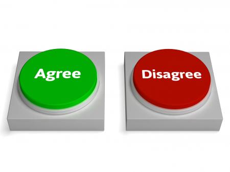 Agree Disagree Buttons Shows Agreement