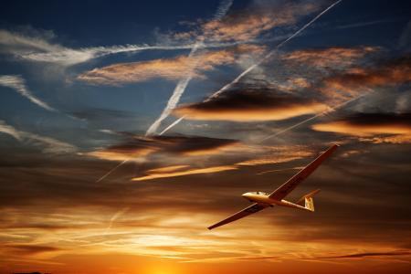 Airplane on Air during Golden Hour