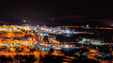 Airport at night