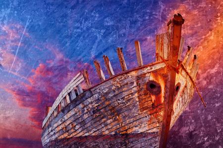 Akranes Shipwreck - Vibrant Grunge Fantasy