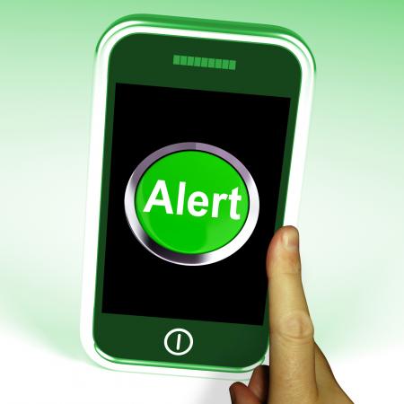 Alert Smartphone Shows Alerting Notification Or Reminder