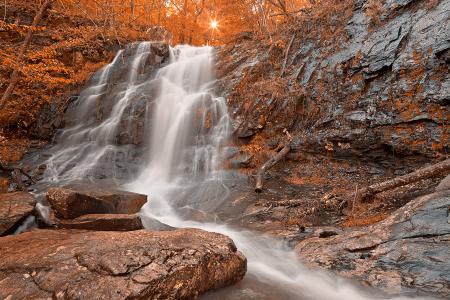 Amber Sun Waterfall - HDR