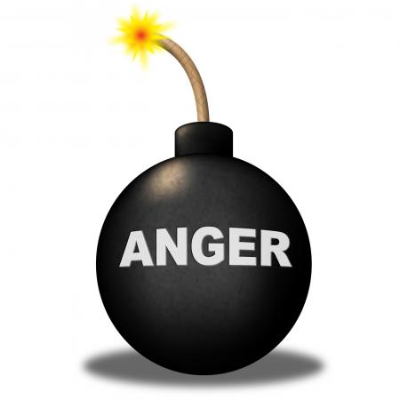 Anger Warning Shows Dangerous Unhappy And Bomb