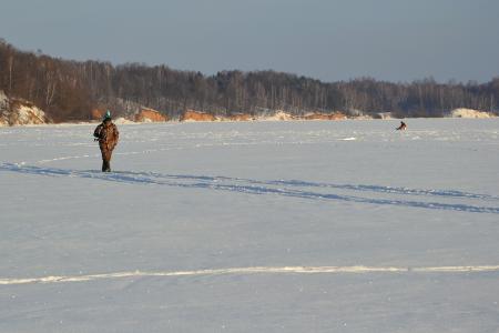 Frozen Kaunas reservoir