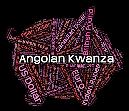 Angolan Kwanza Shows Exchange Rate And Banknotes