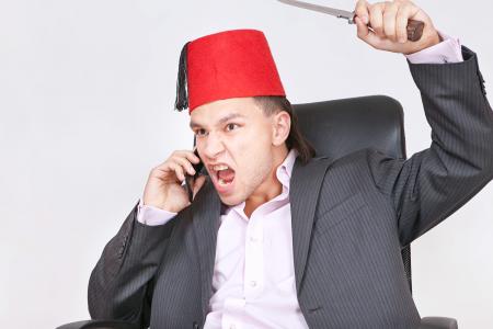 Angry Businessman on the Phone