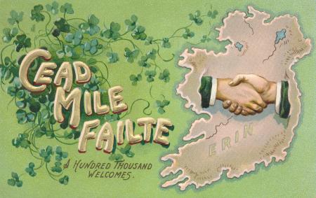 Antique Ireland Welcome Postcard