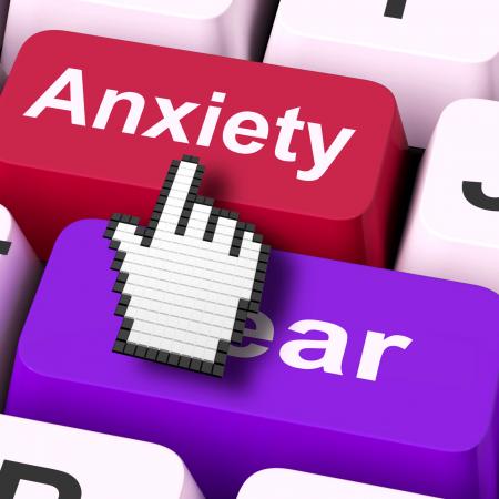 Anxiety Fear Keys Mouse Means Anxious And Afraid