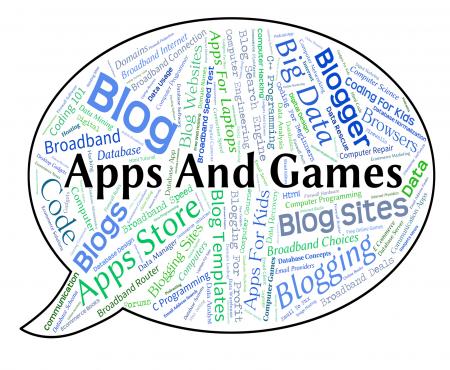 Apps And Games Shows Application Software And Applications