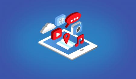 Apps on Tablet - Isometric Design