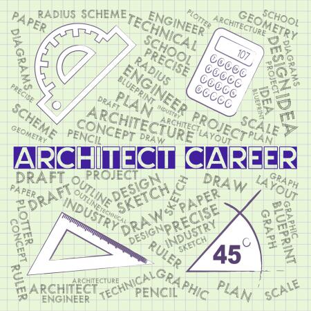 Architect Career Shows Architecture Design 3d Illustration