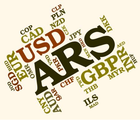 Ars Currency Indicates Argentine Peso And Banknotes