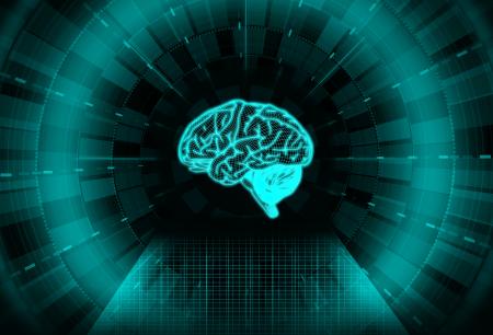 Artificial Intelligence Concept with Virtual Brain